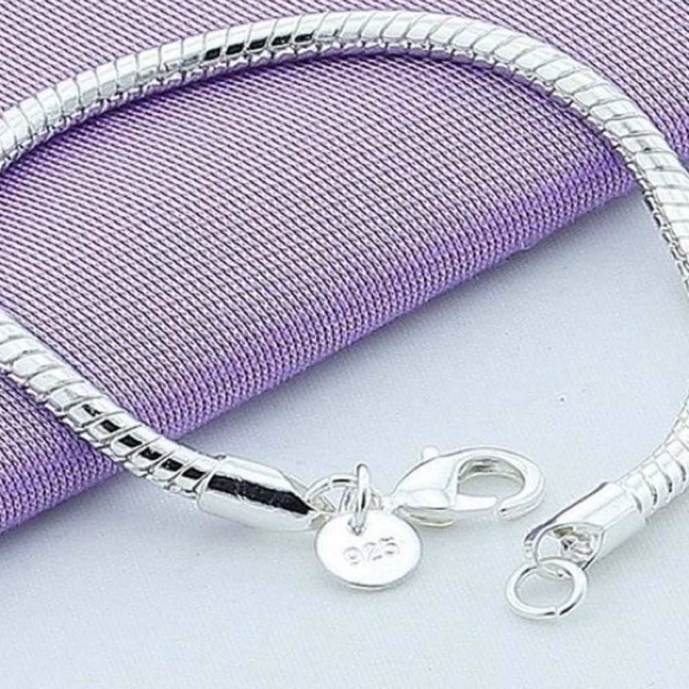 925 Stamped SS  7.5” Snake Chain Bracelet NWT